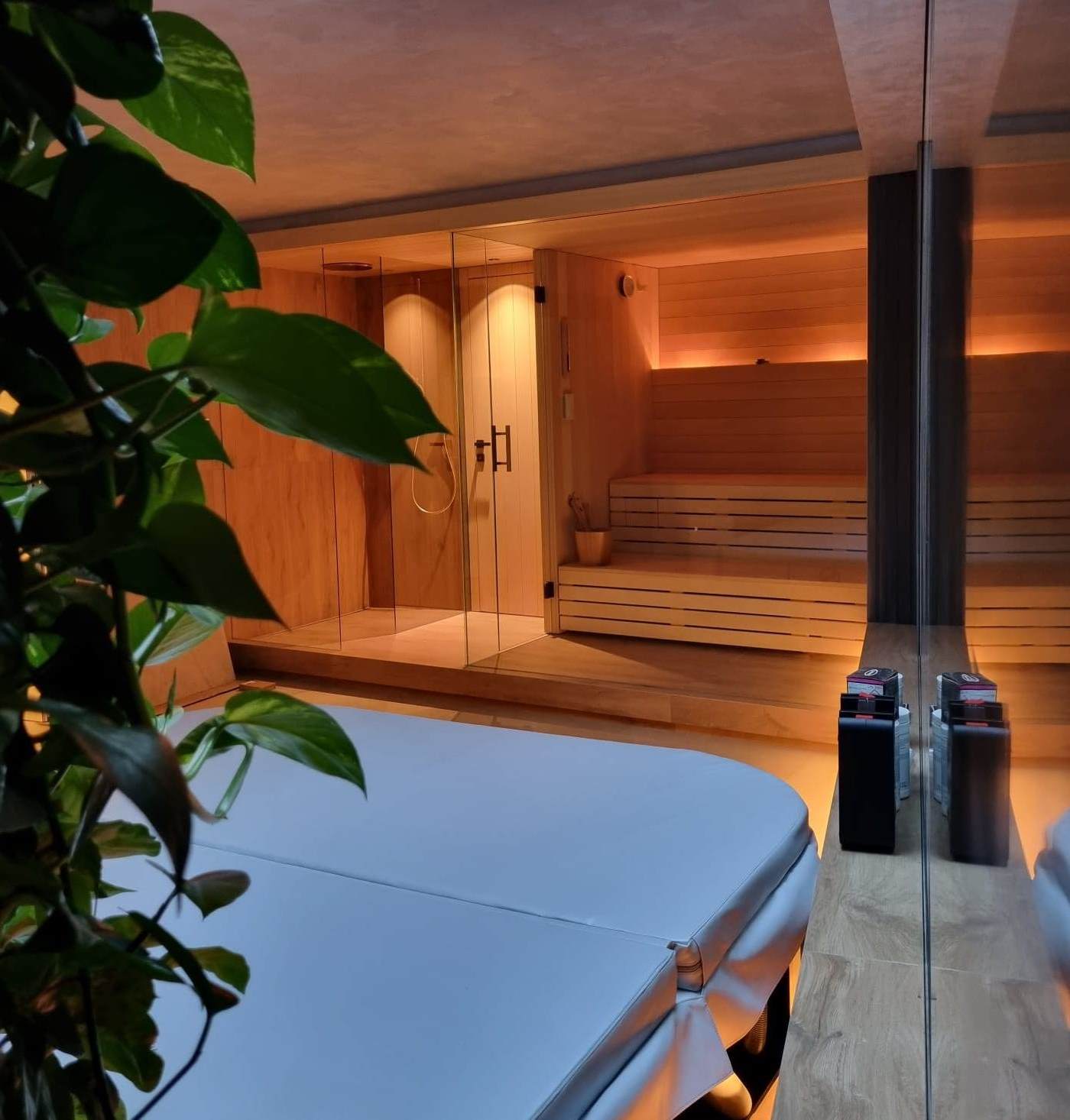 Prywatna strefa spa z sauna Vesuv i jacuzzi